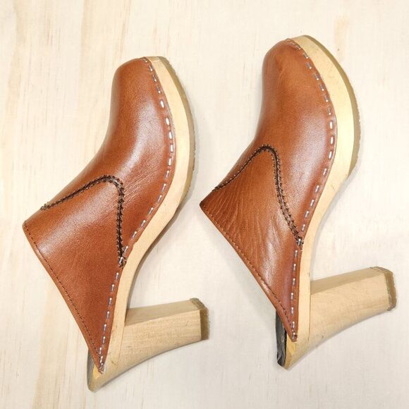 Anatomisk Sweden Leather Cognac Slip In Clog Women's Size EU 36 US 5.5 - Picture 6 of 12